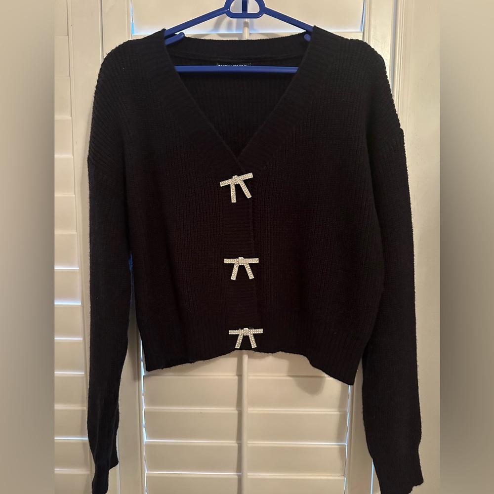 SHEIN women’s cardigan with rhinestone bows